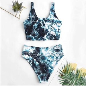 ZAFUL Women's Knot Scoop Neck Bikini Set